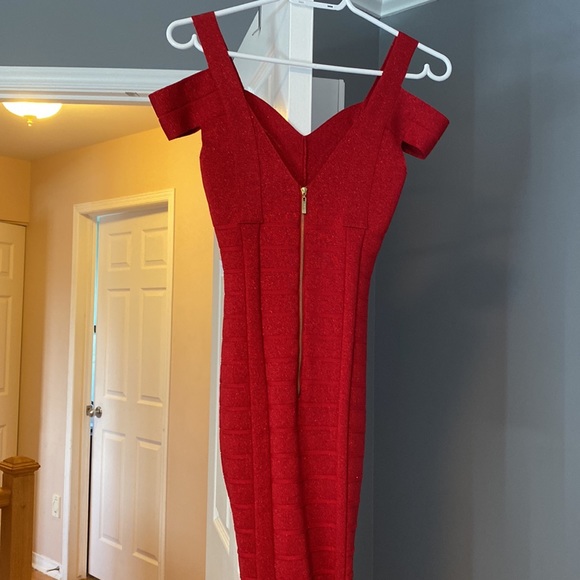 Sparkly red Guess Layla Bandage Dress. - Picture 2 of 7